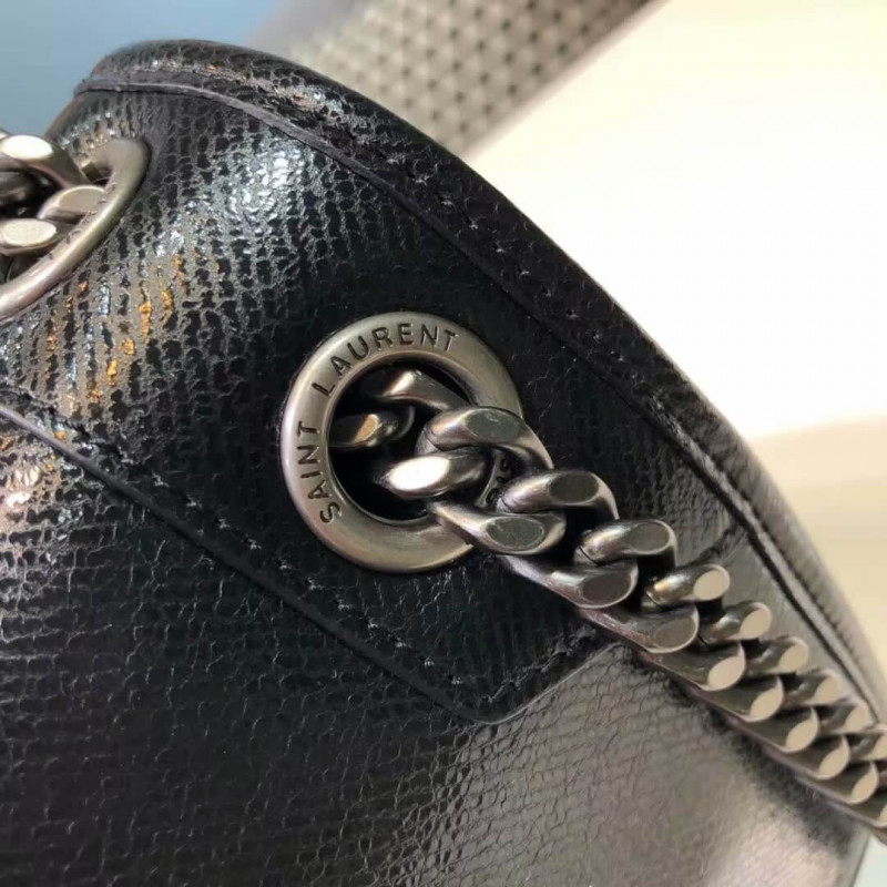 Replica Saint Laurent Niki Baby In Metallic Leather 498894 - Image 5