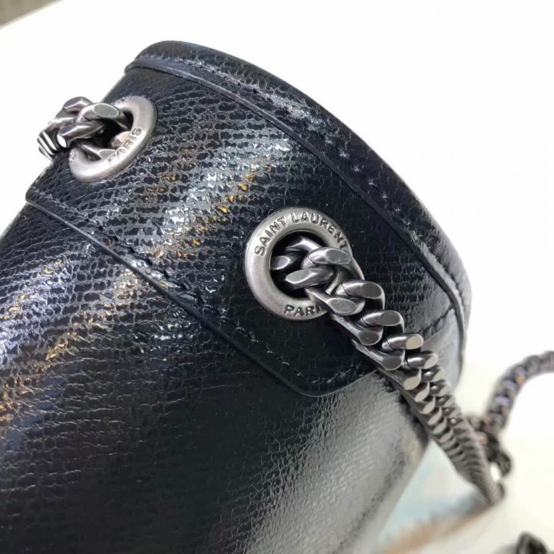 Replica Saint Laurent Niki Baby In Metallic Leather 533039 - Image 5