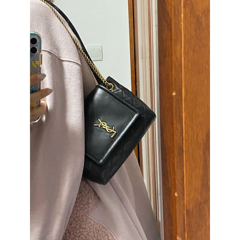 Replica Saint Laurent Nolita Mini Leather Shoulder Bag 672738 Black - Image 5