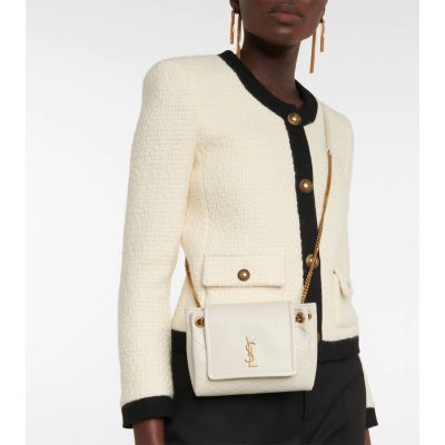 Alternative view of Replica Saint Laurent Nolita Mini Leather Shoulder Bag 672738 White