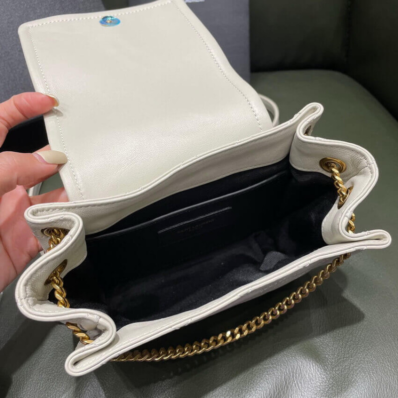 Replica Saint Laurent Nolita Mini Leather Shoulder Bag 672738 White - Image 11