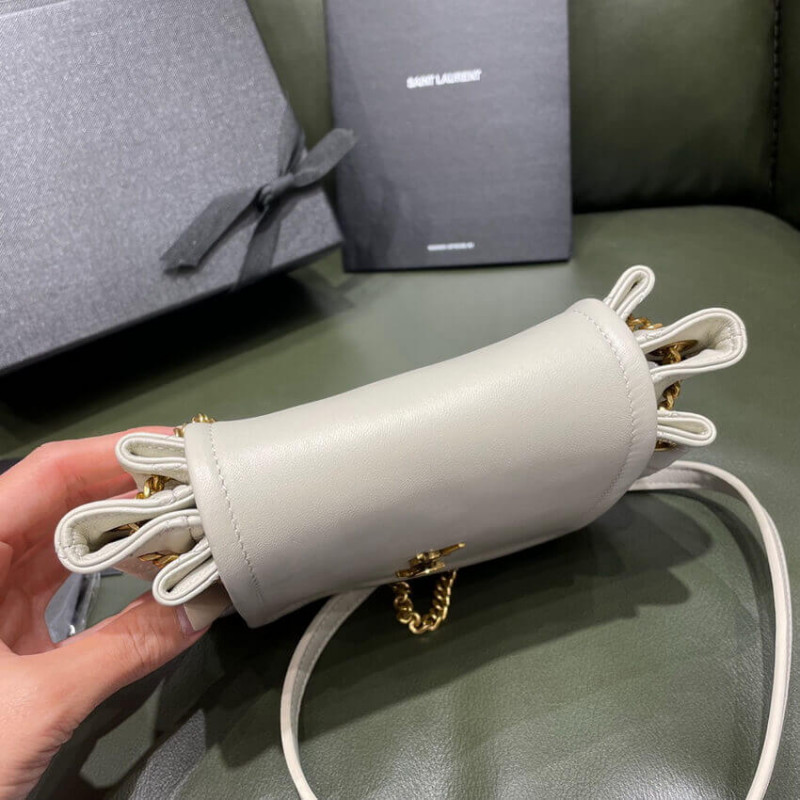 Replica Saint Laurent Nolita Mini Leather Shoulder Bag 672738 White - Image 7