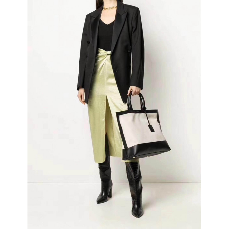 Replica Saint Laurent Shopping Tag En Cuir Et Toile 619757 - Image 2