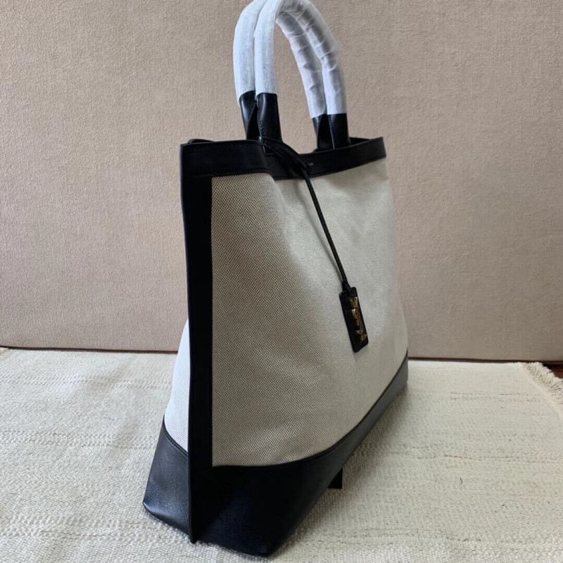 Replica Saint Laurent Shopping Tag En Cuir Et Toile 619757 - Image 8