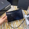 Best Replicas Bags - YSL Saint Laurent Kate Chain Wallet With Tassel In Crocodile Embossed Leather 452159 Top Quality Louis Vuitton LV Replica Bags On Sales