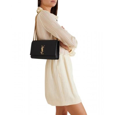 Alternative view of Replica Ysl Saint Laurent Kate Medium With Tassel In Grain De Poudre Leather 354119 Black