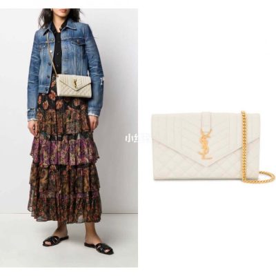 Alternative view of Replica Ysl Saint Laurent Monogram Chain Wallet In Mix Matelasse Grain Leather 620280