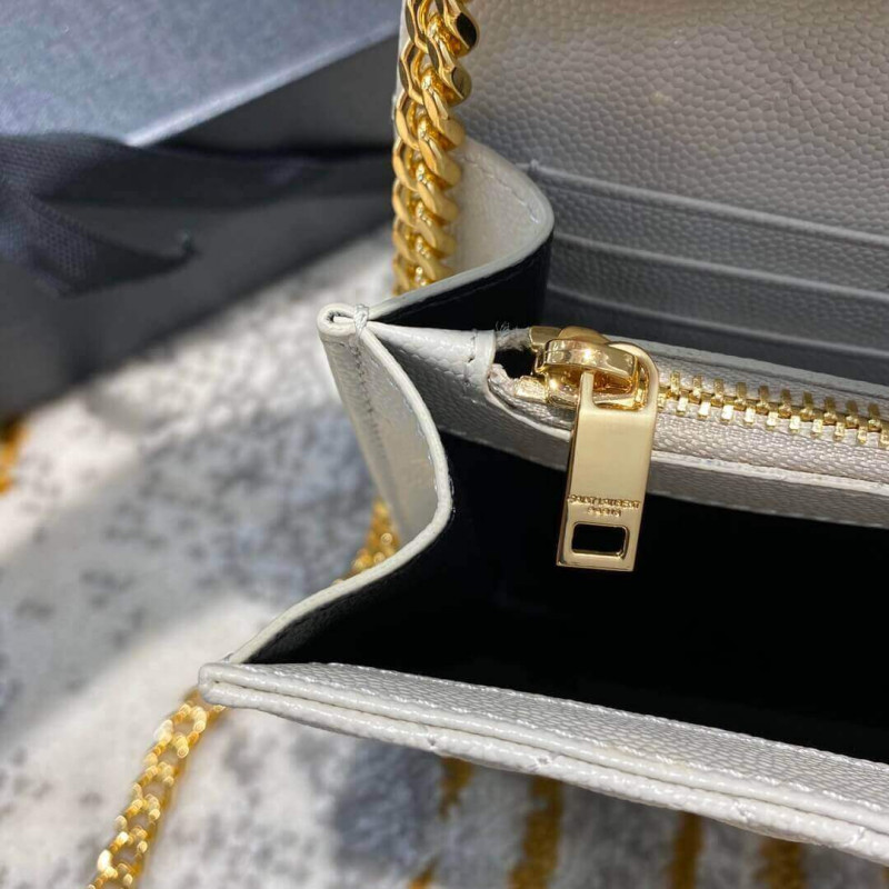 Replica Ysl Saint Laurent Monogram Chain Wallet In Mix Matelasse Grain Leather 620280 - Image 15