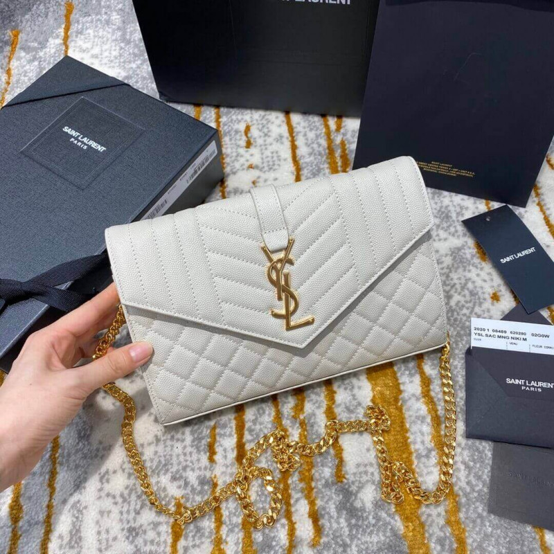 Replica Ysl Saint Laurent Monogram Chain Wallet In Mix Matelasse Grain Leather 620280 - Image 7