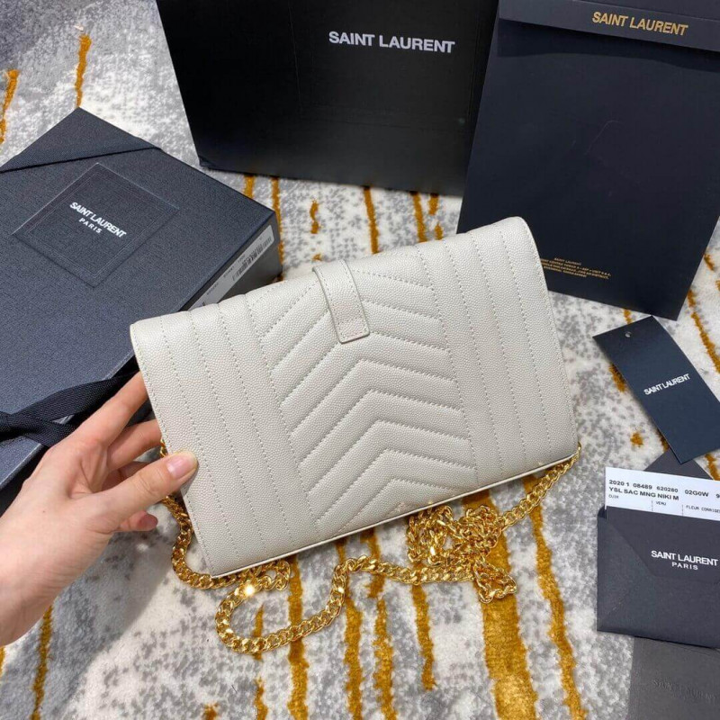 Replica Ysl Saint Laurent Monogram Chain Wallet In Mix Matelasse Grain Leather 620280 - Image 8