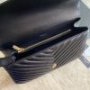 Best Replicas Bags - YSL Saint Laurent Sheepskin Matelasse Chevron Monogram Large College Satchel 392738 Black Top Quality Louis Vuitton LV Replica Bags On Sales