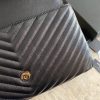 Best Replicas Bags - YSL Saint Laurent Sheepskin Matelasse Chevron Monogram Large College Satchel 392738 Black Top Quality Louis Vuitton LV Replica Bags On Sales