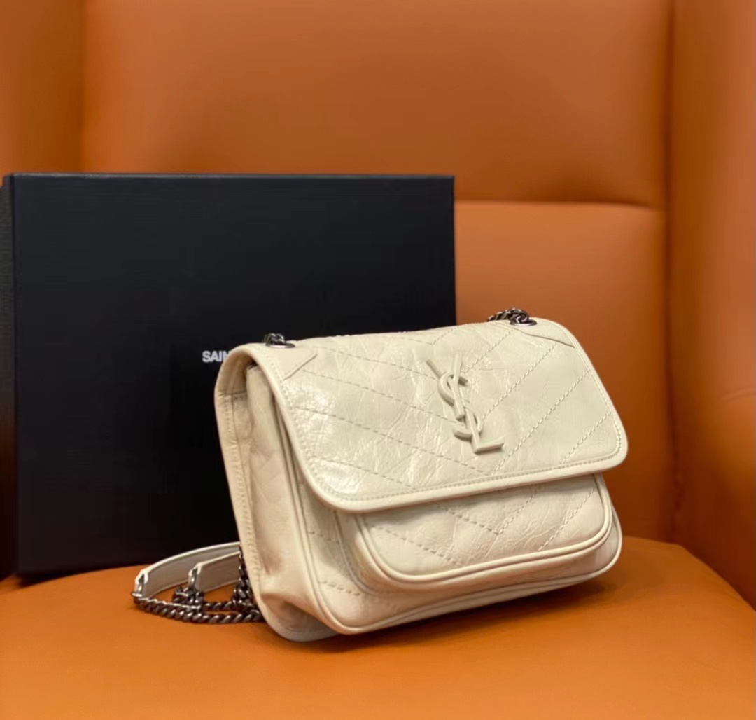 Replica Ysl Saint Laurent Niki Baby Mini Quilted Crinkled Glossed-Leather Shoulder Bag 6331600En04 - Image 4