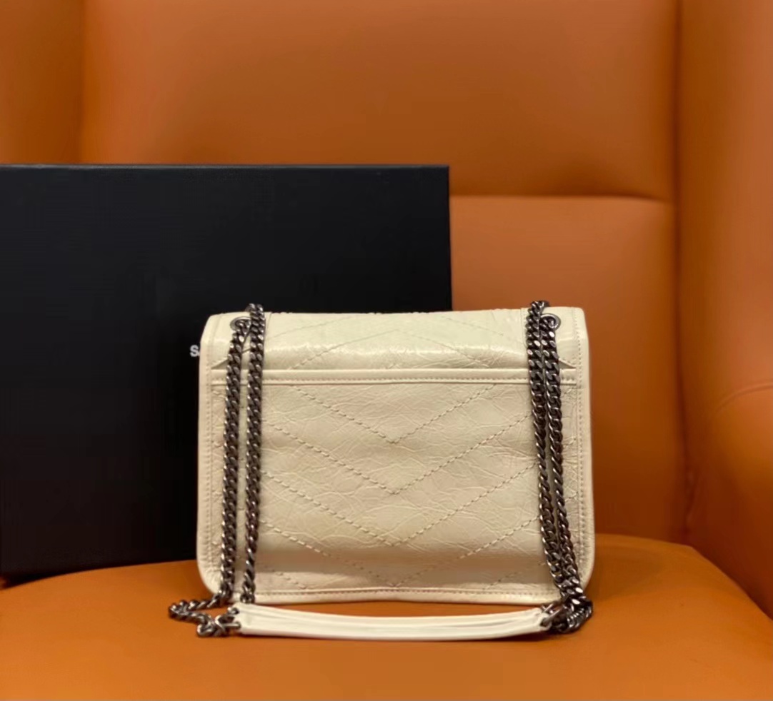Replica Ysl Saint Laurent Niki Baby Mini Quilted Crinkled Glossed-Leather Shoulder Bag 6331600En04 - Image 3