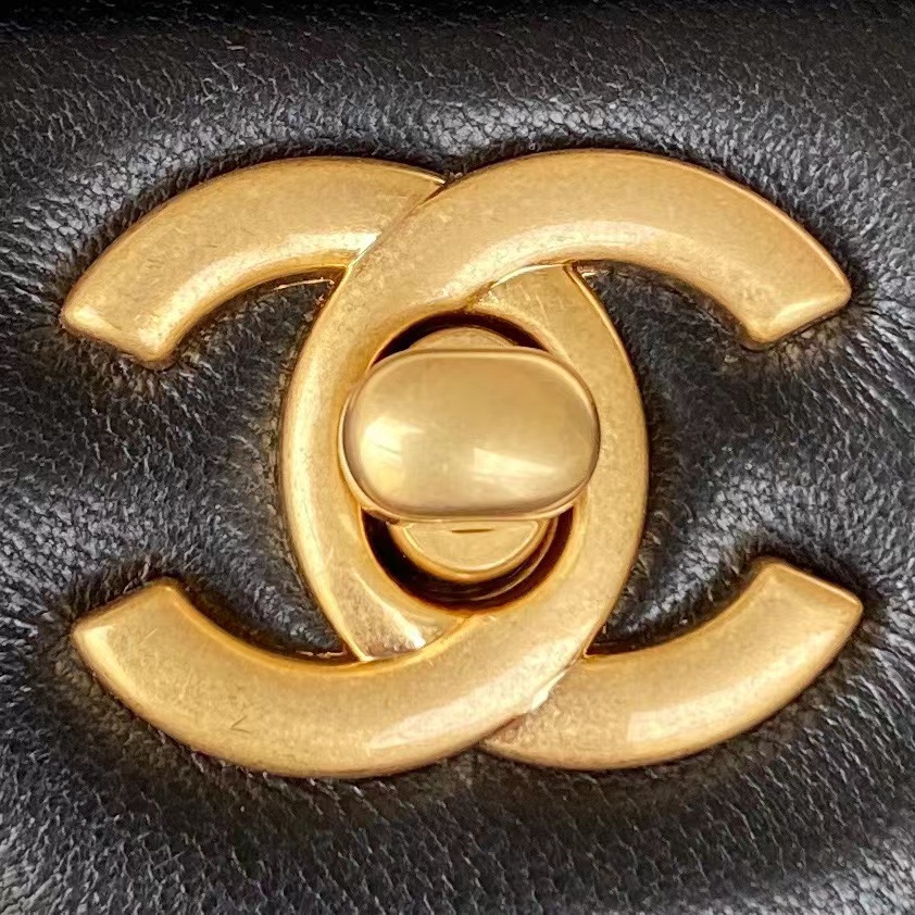 Replica Chanel Lambskin Mini Flap Bag With Top Handle Black As2431 - Image 3