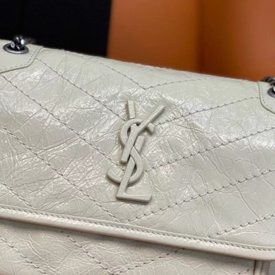 Alternative view of Replica Ysl Saint Laurent Niki Baby Mini Quilted Crinkled Glossed-Leather Shoulder Bag 6331600En04