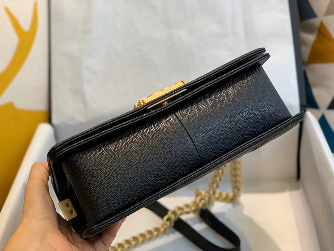 Replica Chanel Boy Chanel Chain Shoulder Bag A67086 Caviar Skin Black Used Women Shw - Image 6