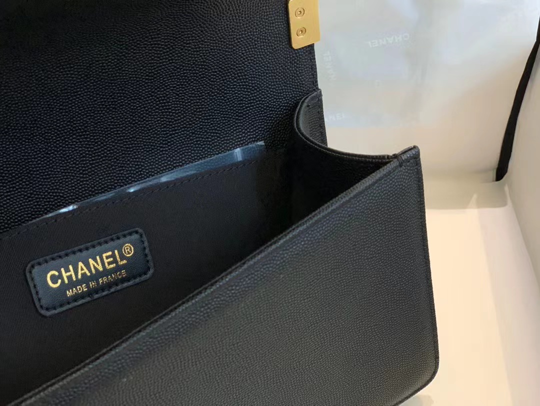 Replica Chanel Boy Chanel Chain Shoulder Bag A67086 Caviar Skin Black Used Women Shw - Image 7