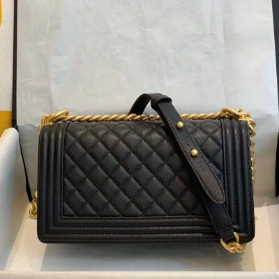 Alternative view of Replica Chanel Boy Chanel Chain Shoulder Bag A67086 Caviar Skin Black Used Women Shw