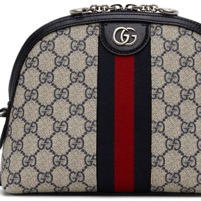 Replica Gucci Ophidia Gg Small Shoulder Bag Beige And Blue Gg Supreme Canvas 499621