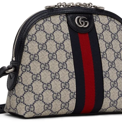 Alternative view of Replica Gucci Ophidia Gg Small Shoulder Bag Beige And Blue Gg Supreme Canvas 499621