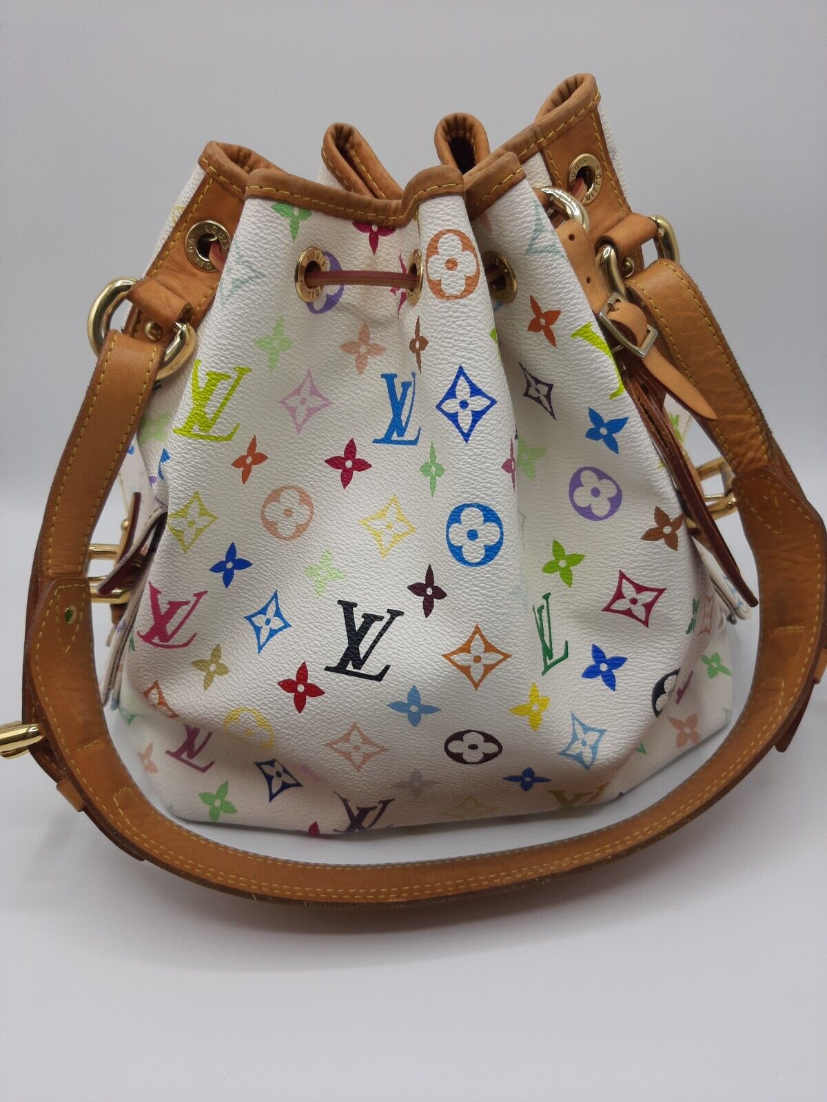 Replica Louis Vuitton Monogram Multi Color White Petit Noe Bag M42229 - Image 2