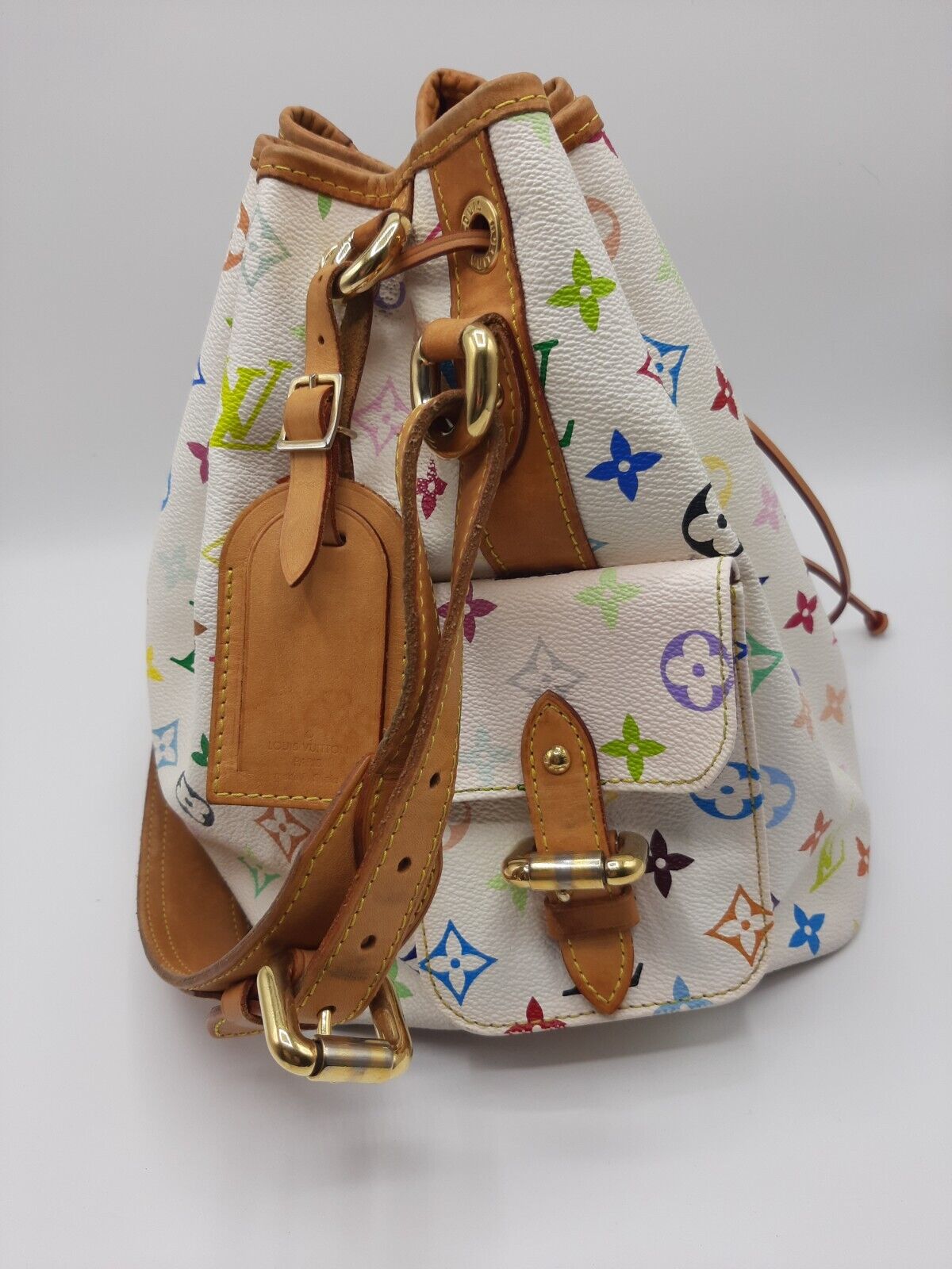 Replica Louis Vuitton Monogram Multi Color White Petit Noe Bag M42229 - Image 3