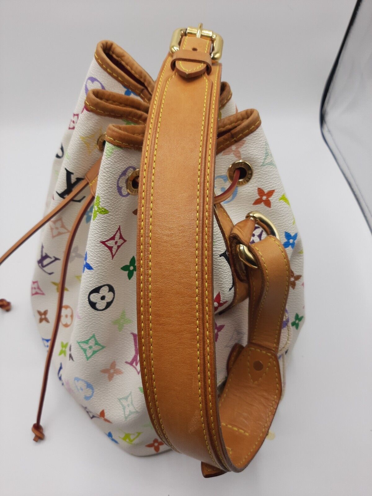 Replica Louis Vuitton Monogram Multi Color White Petit Noe Bag M42229 - Image 5
