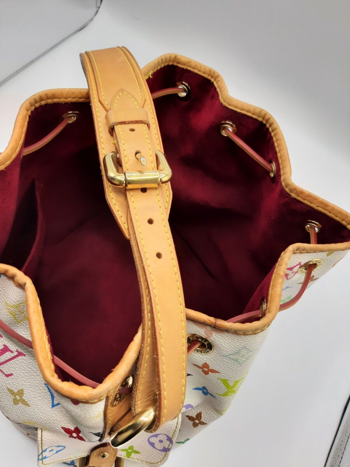 Replica Louis Vuitton Monogram Multi Color White Petit Noe Bag M42229 - Image 7