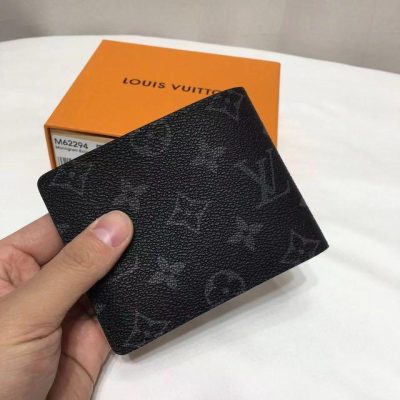 Alternative view of Replica Louis Vuitton Monogram Eclipse Canvas Slender Wallet Black M62294