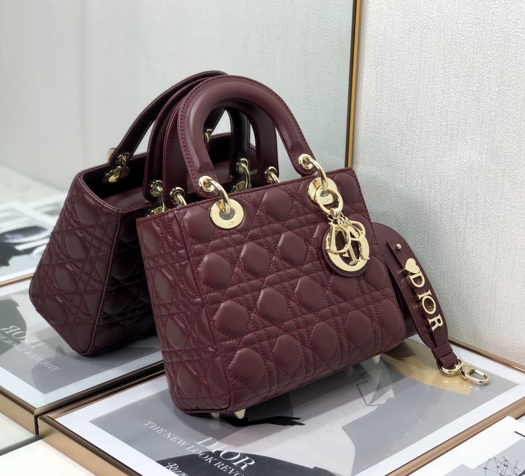 Replica Dior Medium Lady Dior Bag Cherry Red Patent Cannage Calfskin M0565Owcb_M323 - Image 7