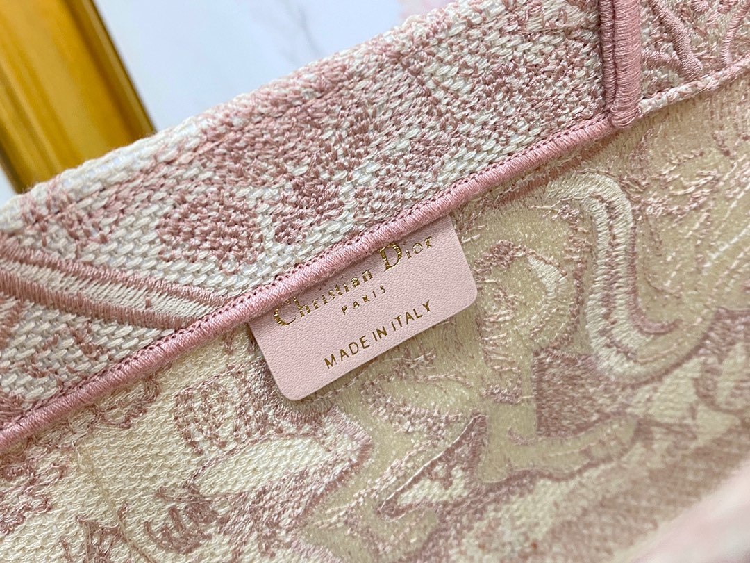 Replica Dior Book Tote Medium Pink Toile De Jouy Embroidery M1286Ztdt_M956 - Image 7