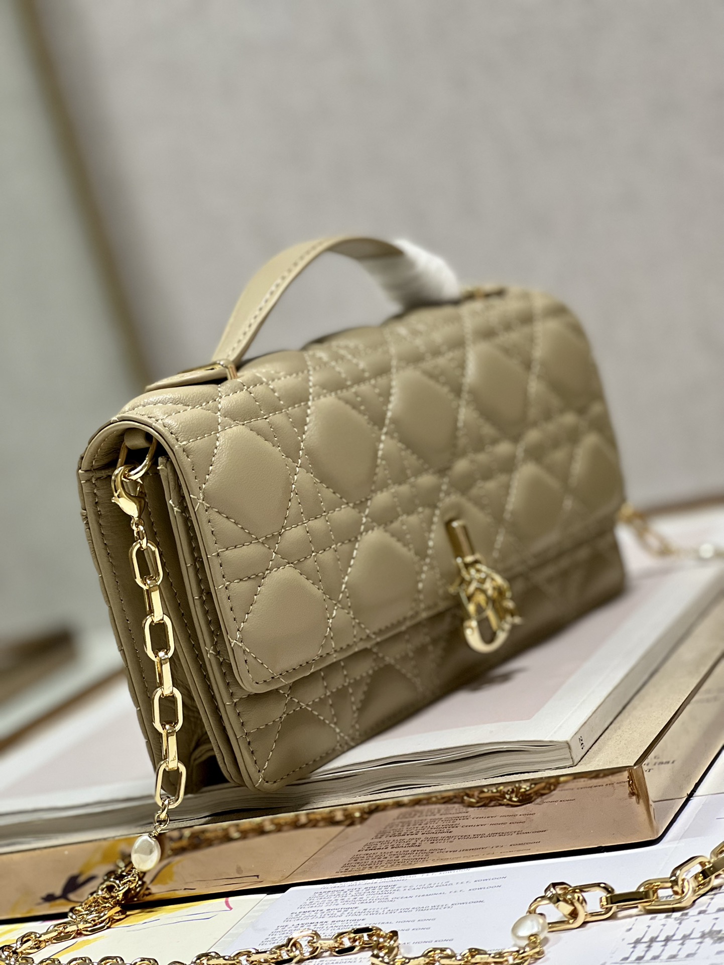 Replica Dior Miss Mini Bag Apricot Cannage Lambskin - Image 9