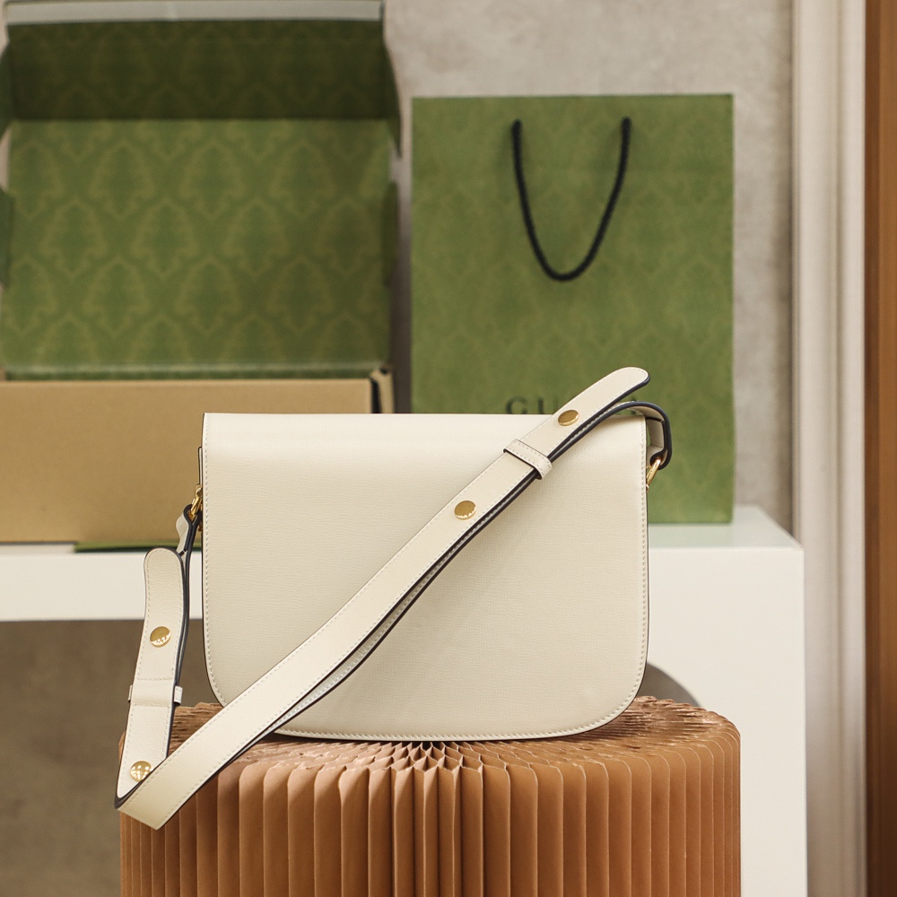 Replica Gucci Horsebit 1955 Shoulder Bag 602204 White Leather - Image 2