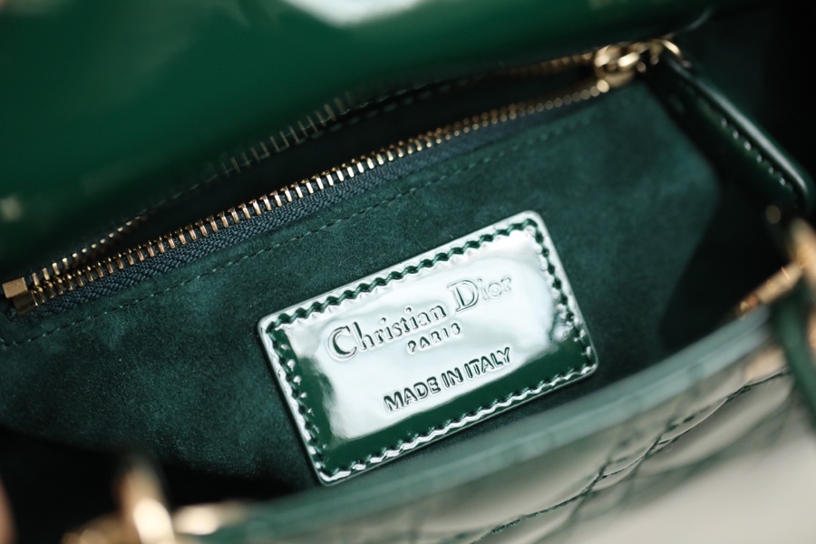 Replica Dior Mini Lady Dior Bag Emerald Green Patent Cannage Calfskin M0505Owcb_M81C - Image 7