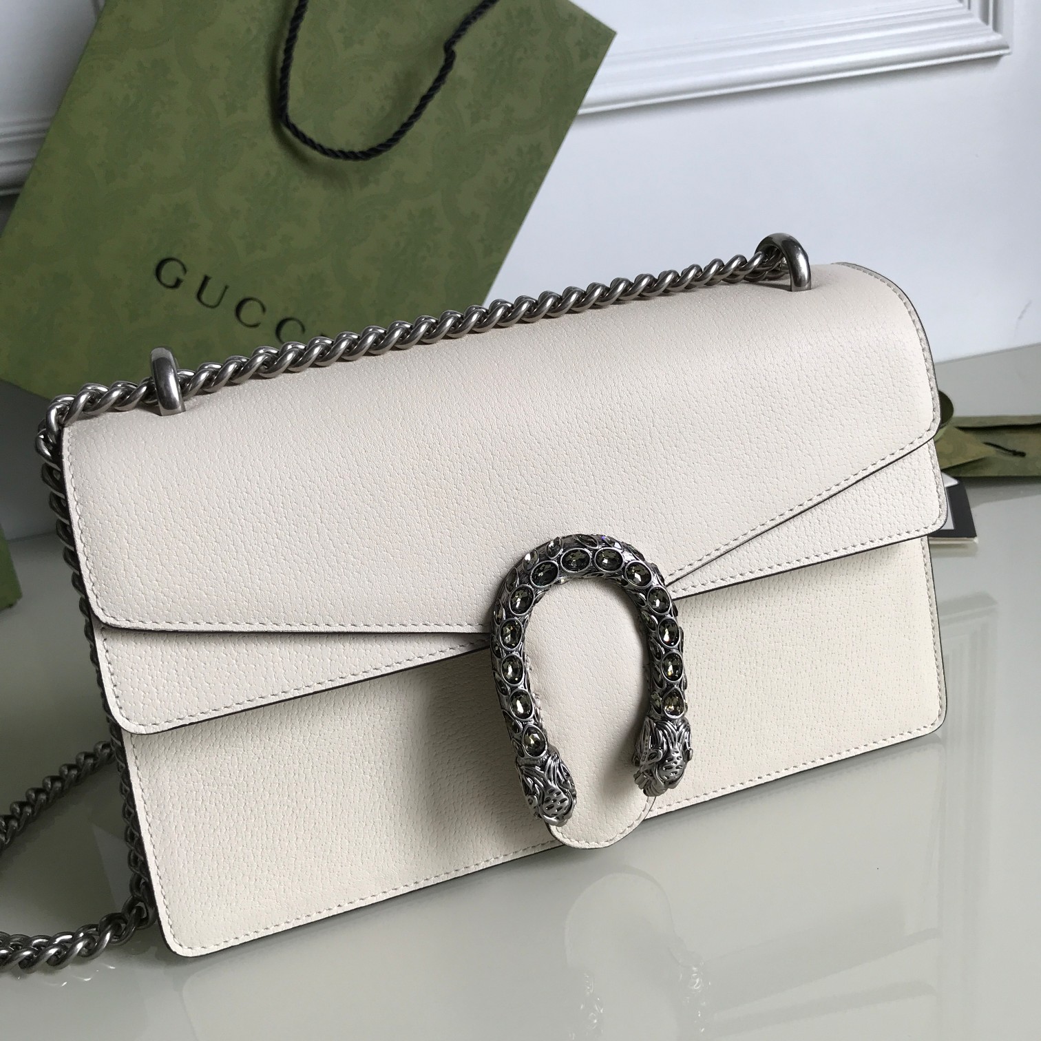 Replica Gucci Dionysus Small Shoulder Bag Pure White 400249 - Image 9
