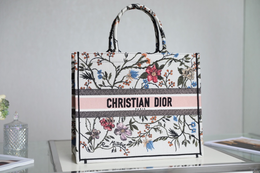 Replica Dior Book Tote White Multicolor Dior Petites Fleurs Embroidery - Image 9