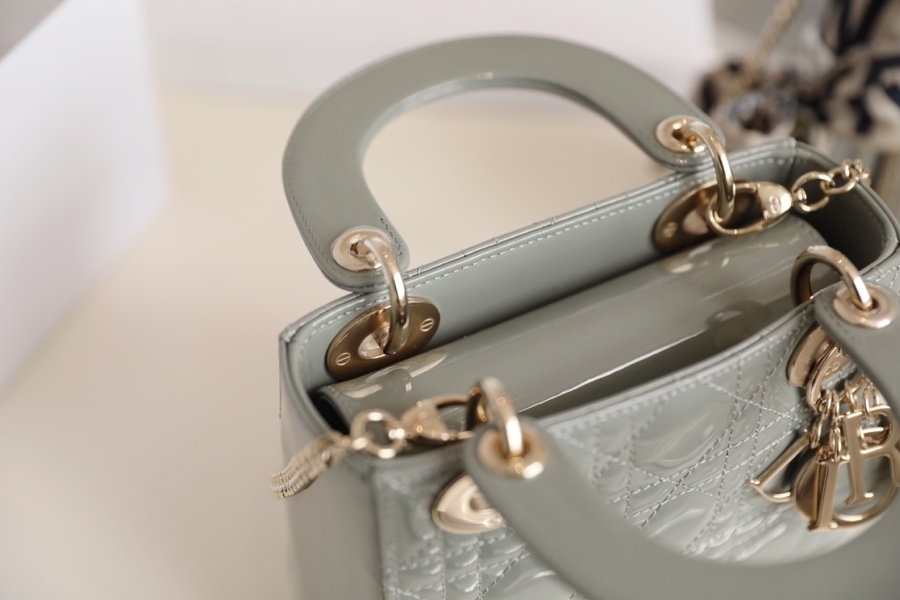 Replica Dior Mini Lady Dior Bag Cloud Blue Patent Cannage Calfskin M0505Owcb_M81B - Image 3