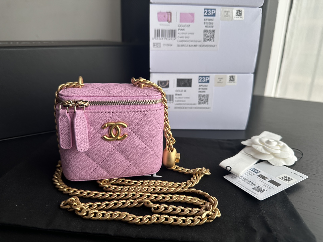 Replica Chanel Clutch With Chain Grained Calfskin & Gold-Tone Metal Pink Ap3203 - Image 2