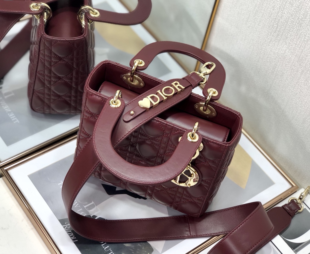 Replica Dior Medium Lady Dior Bag Cherry Red Patent Cannage Calfskin M0565Owcb_M323 - Image 8