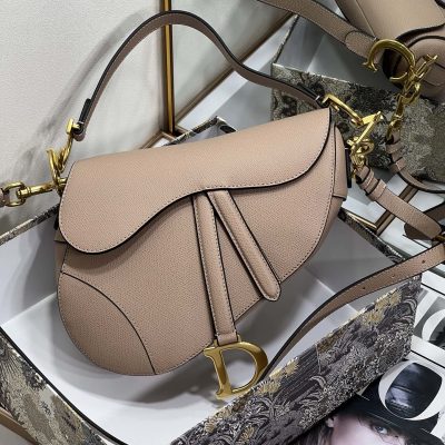 Replica Dior Saddle Bag Sand Pink Grained Calfskin M0455Cbaa_M84P
