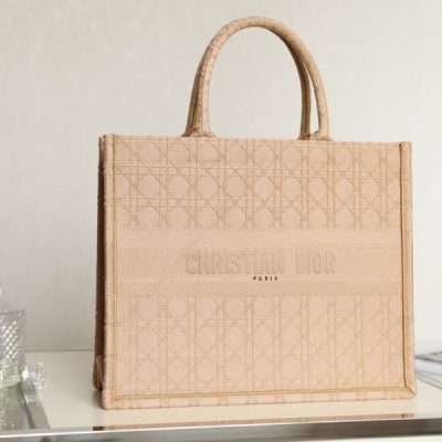 Replica Dior Book Tote Natural Cannage Raffia