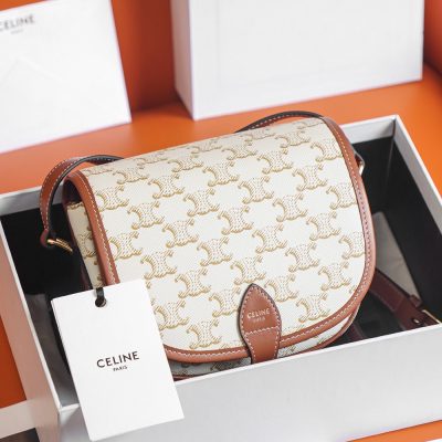 Replica Celine Medium Folco Bag In Triomphe Canvas And Calfskin