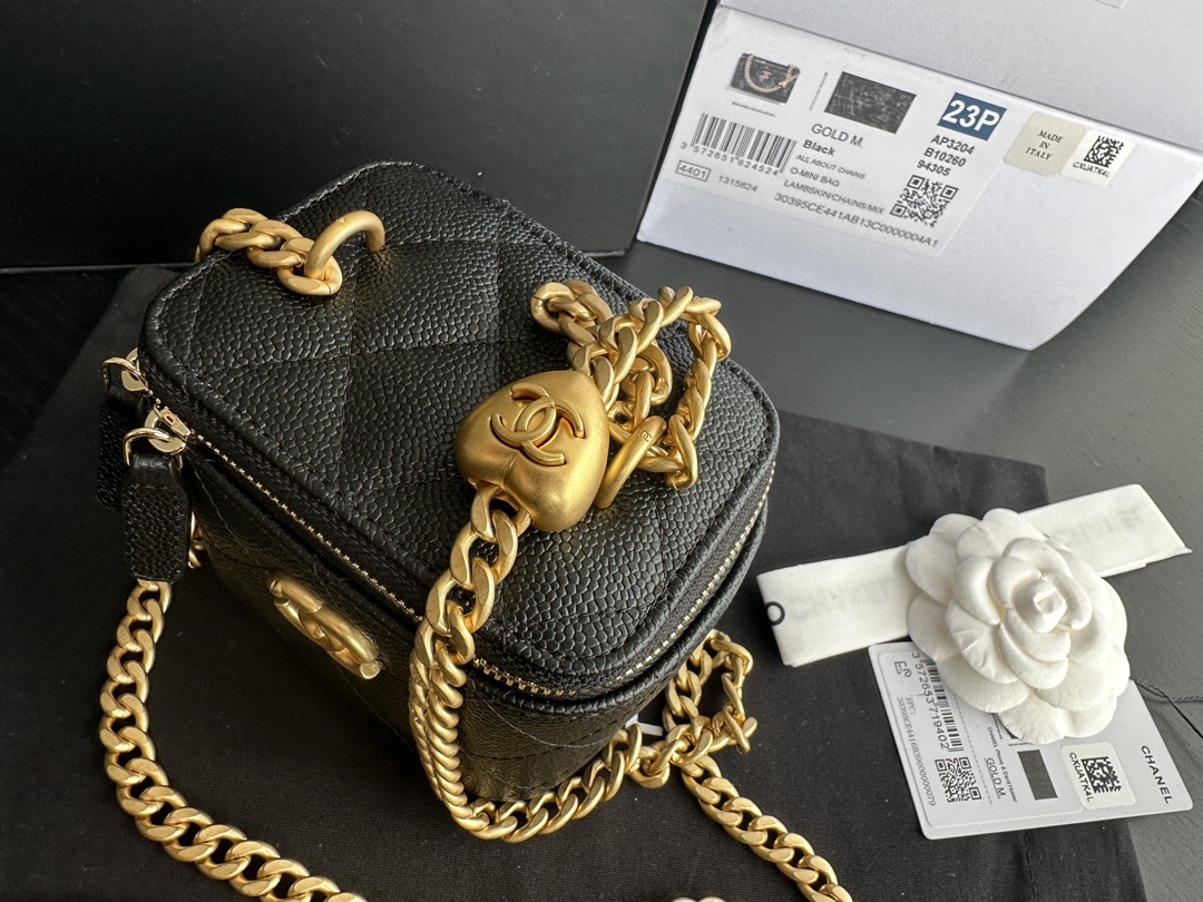 Replica Chanel Clutch With Chain Grained Calfskin & Gold-Tone Metal Black Ap3203 - Image 9