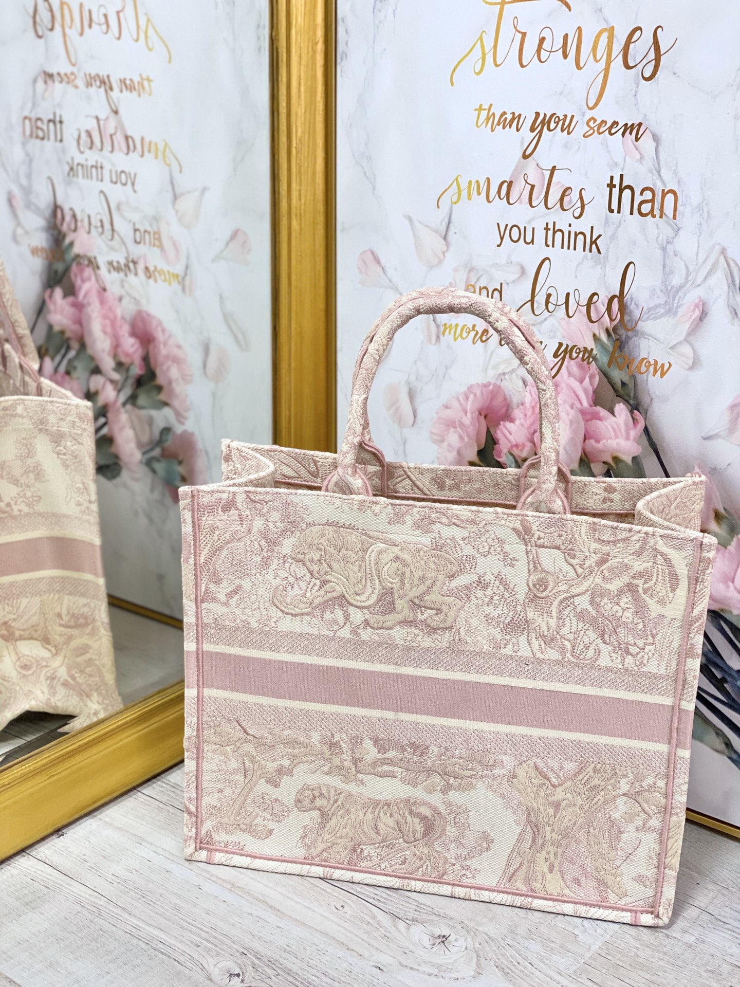 Replica Dior Book Tote Medium Pink Toile De Jouy Embroidery M1286Ztdt_M956 - Image 9