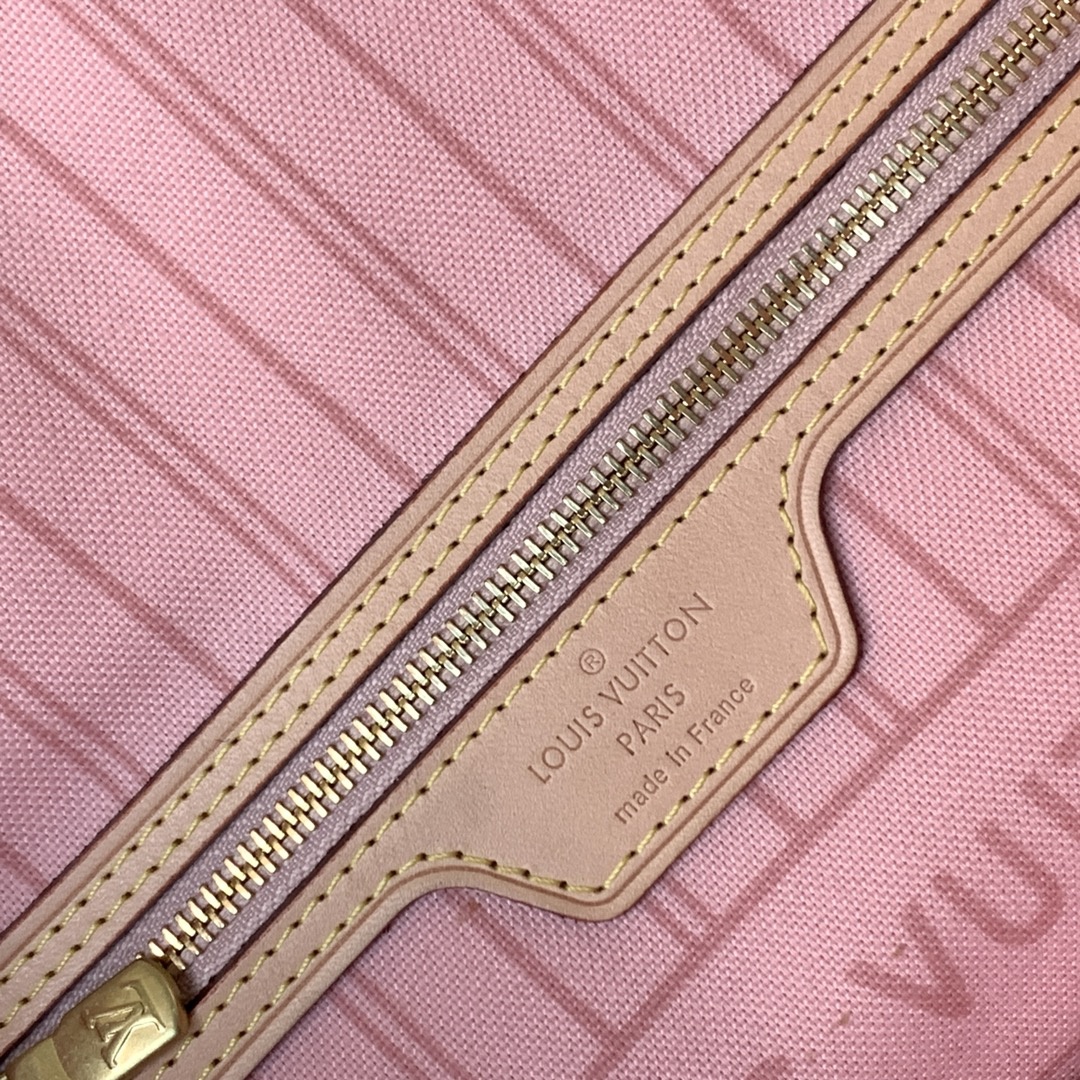 Replica Louis Vuitton Damier Azur Neverfull Pink Pm/Mm/Gm M41603 - Image 3