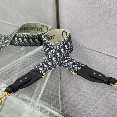 Alternative view of Replica Dior Large Bobby Bag Black Box Calfskin With Blue Dior Oblique Embroidered Strap M9320Umob_M911