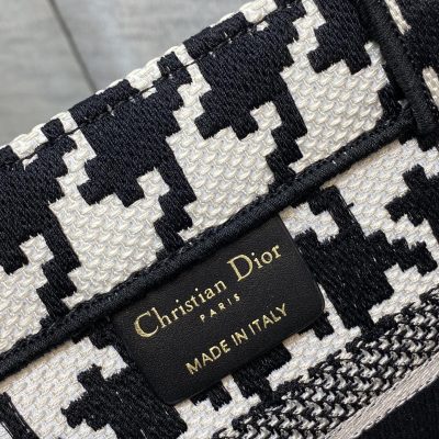 Alternative view of Replica Dior Book Tote Medium Black Macro Houndstooth Embroidery M1296Ztqt_M911