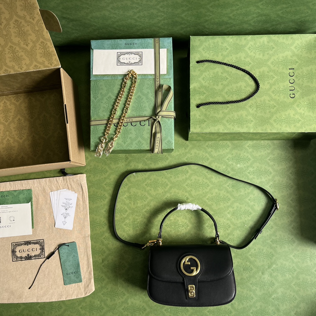 Replica Gucci Blondie Top-Handle Bag Black 735101 - Image 5