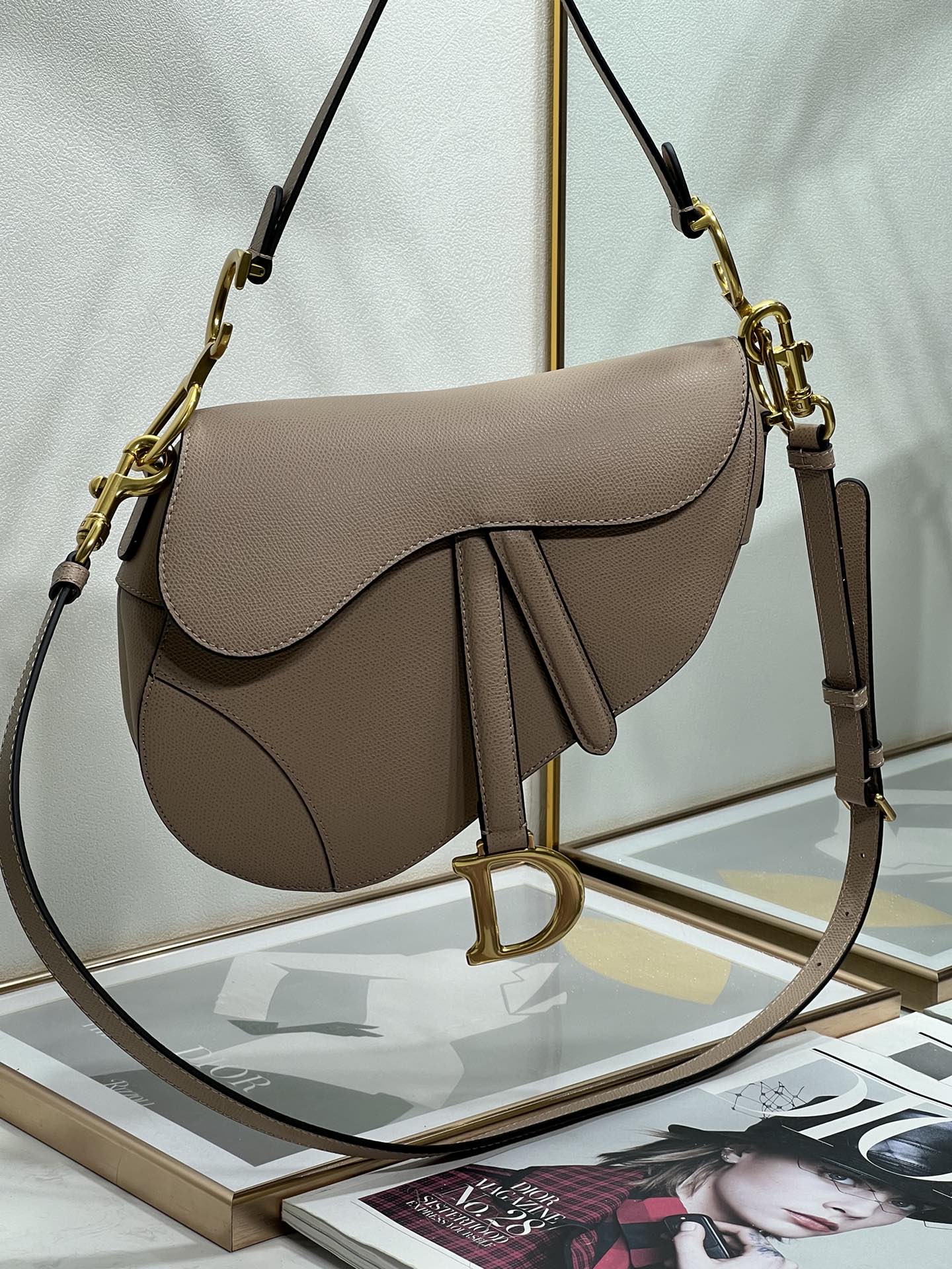 Replica Dior Saddle Bag Sand Pink Grained Calfskin M0455Cbaa_M84P - Image 8